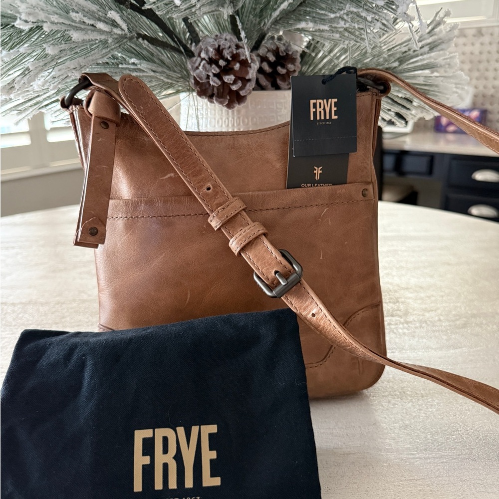 FRYE Brown Leather Melissa Crossbody Bag